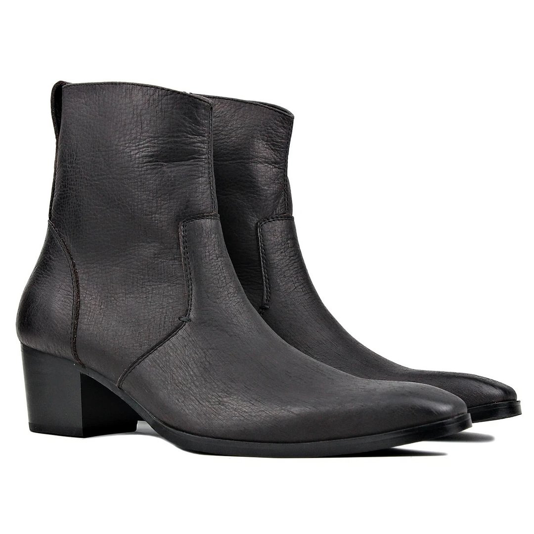 genuine leather ankle shoes