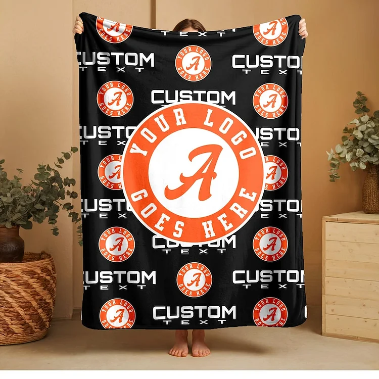 Custom Team Blanket, School Sport Team Logo Personalized Blanket With Name, College Dorm Fleece, Personal Team Gift, Senior Graduation Gift