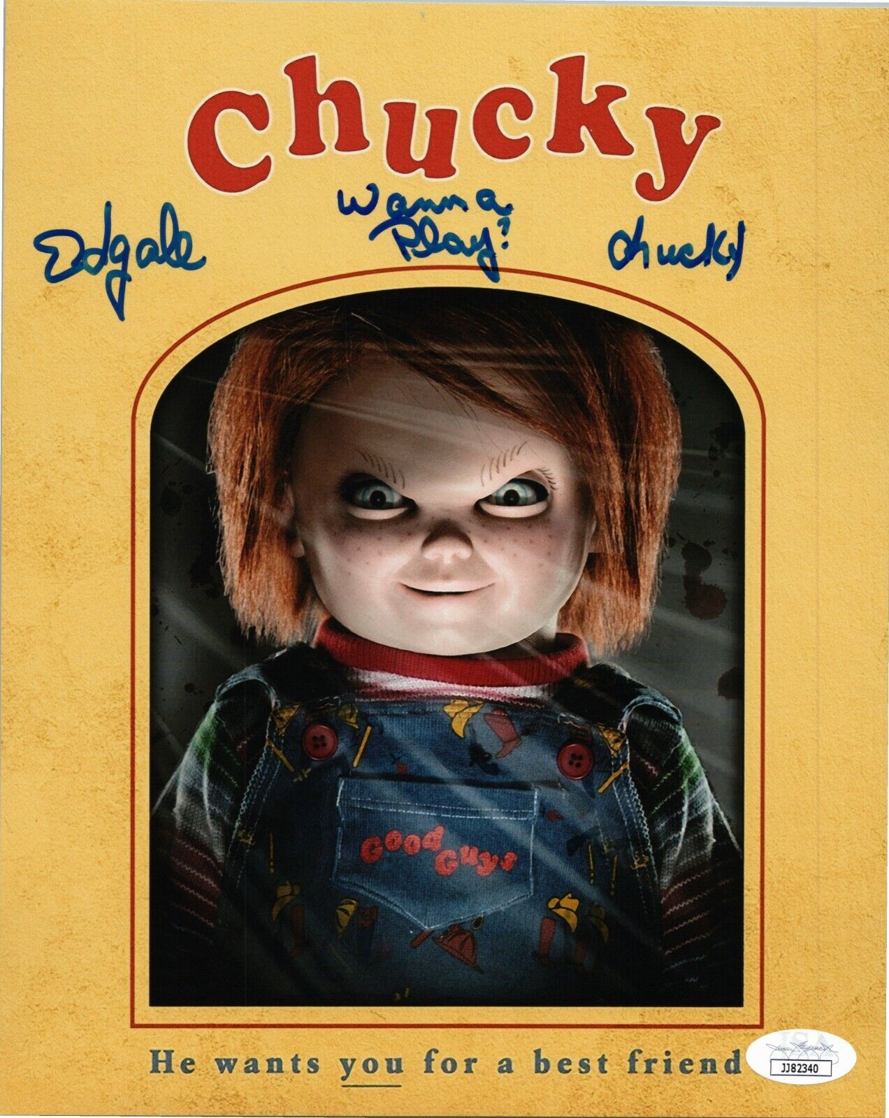 ~~ ED GALE Authentic Hand-Signed CHUCKY - CHILD'S PLAY