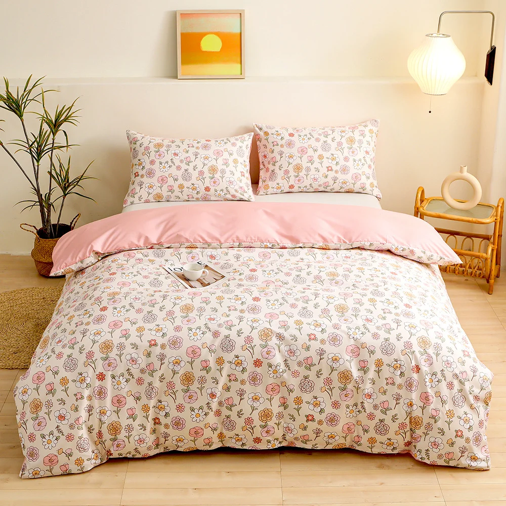 Aonga Floral Bedding Set Nordic Ins Duvet Cover Pillowcase No Bed Sheet US AU EU Size King Double Size Home Hotel Quilt Cover aonga