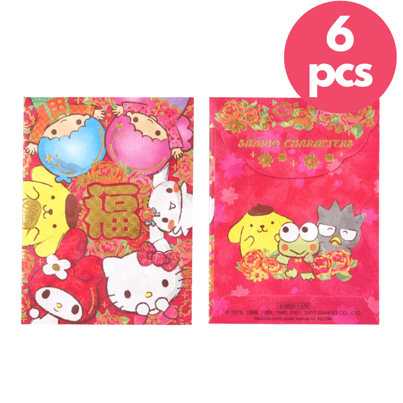 Sanrio Characters Hello Kitty 福 BLISS Chinese New Year Red Envelopes Pocket 6 pcs Bronzing A Cute Shop - Inspired by You For The Cute Soul 
