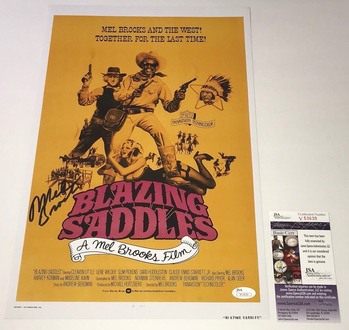 Mel Brooks BLAZING SADDLES Signed 11x17 Photo Poster painting JSA COA In Person Autograph