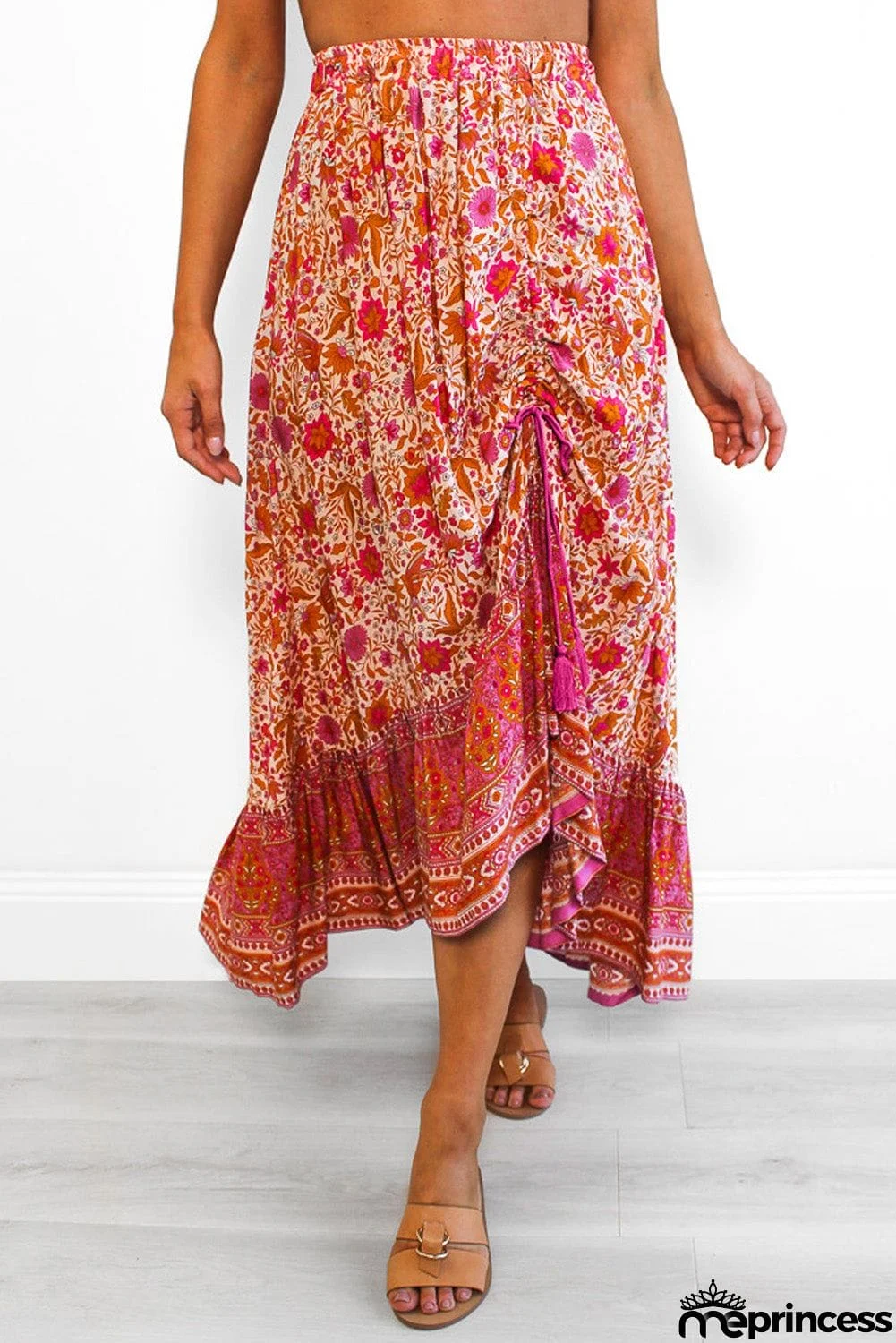 Floral Motif Talking Pretty Maxi Skirt