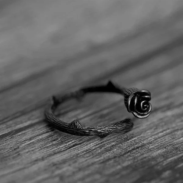 Black Gothic Rose Ring