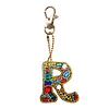 1Pcs 24 Alphabet R-DIY Diamond Painting KeyChain