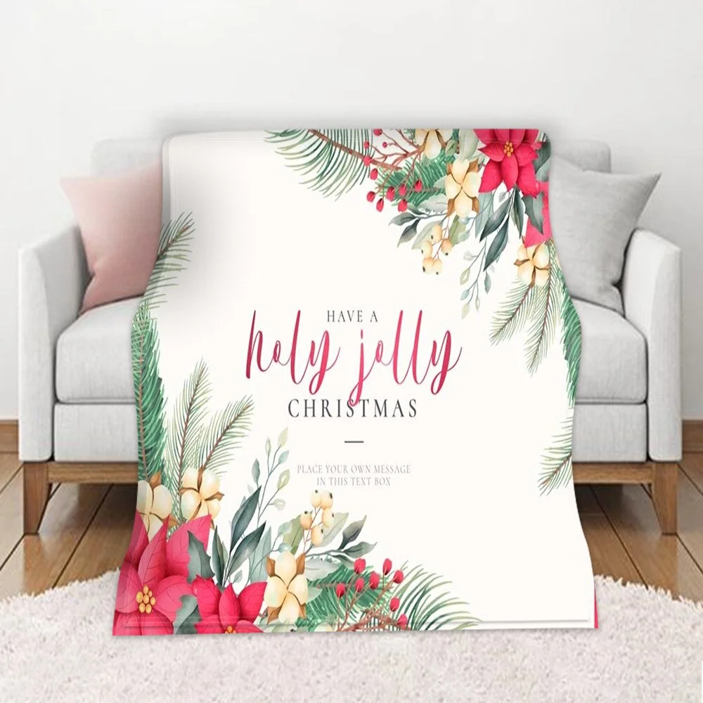 Christmas Blanket Winter Warm Decorative Sofa Living Room Rest Bed To Sleep Flannel Printed Pattern Home Blanket