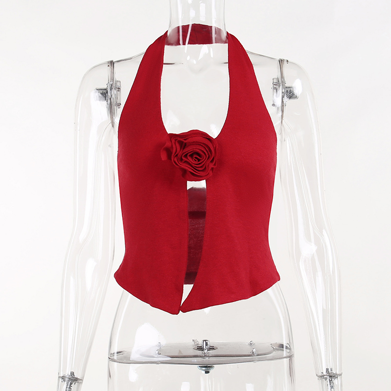 Floral V-Neck Backless Y2k Top Vest For Women Patchwork Sexy Crop top Solid Strapless Summer  Female Tank TopJY23309
