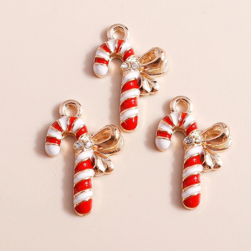 10 PCS/Package 15 * 22mm Zinc Alloy Zircon Crutch Pendant Jewelry Accessories