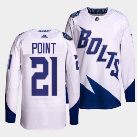 Men's Tampa Bay Lightning #21 Brayden Point 2022 White Stadium Series  Stitched Jersey