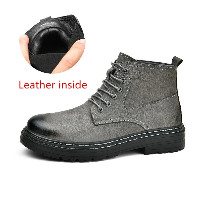 Mens Genuine Leather Casual Shoes Male New Fashion Lace-up Footwear Comfy Outdoor Walk Men Shoes 2021 Brand Office Shoes for Man
