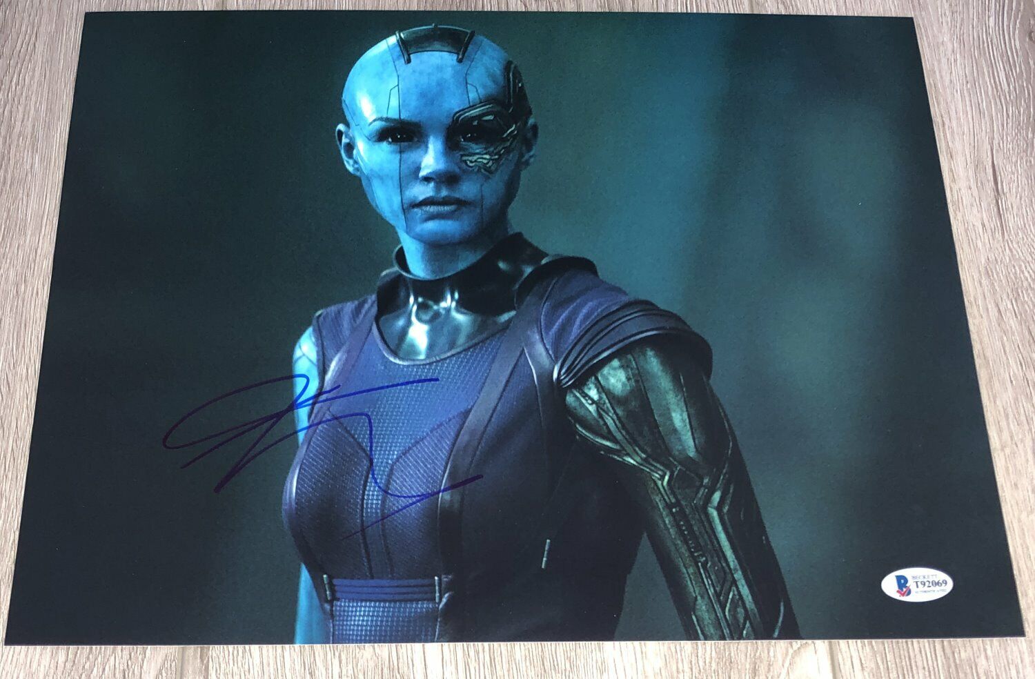 KAREN GILLAN SIGNED GUARDIANS OF THE GALAXY 11x14 Photo Poster painting w/PROOF BECKETT BAS COA