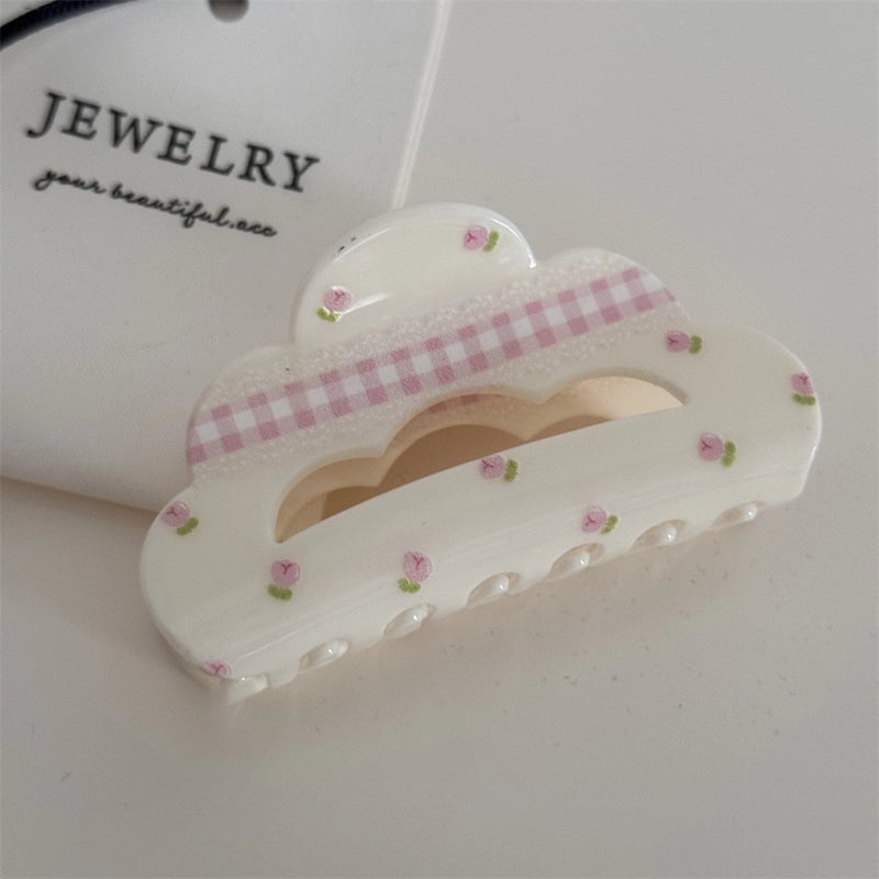 Women’s Cute Sweet Korean Style Color Block Heart Shape Arylic Hair Claws