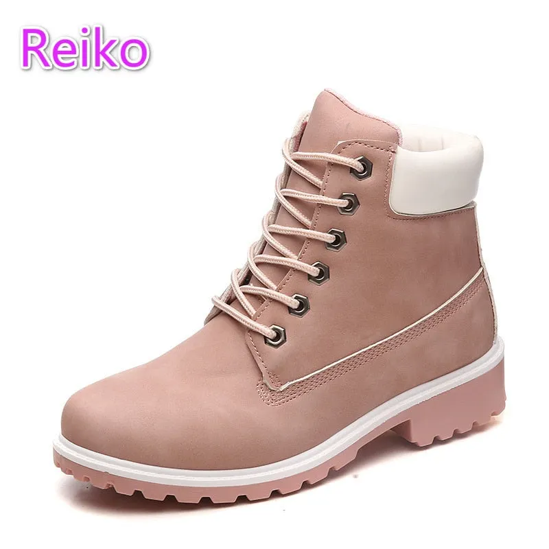 autumn boots woman Martin boots women's boots large size short boots big toe shoes rhubarb boots women's shoes  patent leather