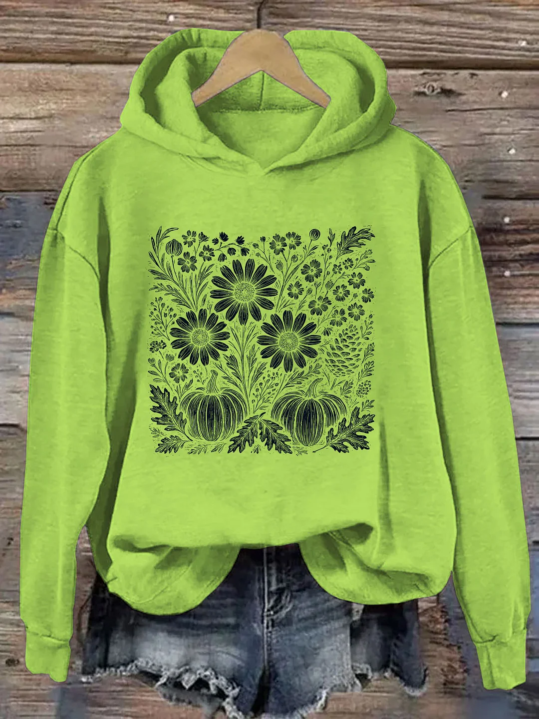 Boho Fall Floral Hoodie
