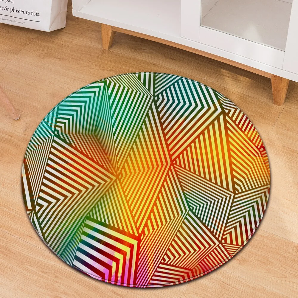 Modern Round Carpet Computer Chair cushion Kids Room Carpet 3D Printing Bedroom Floor Bedside Mat Living Room  Decoration Rug