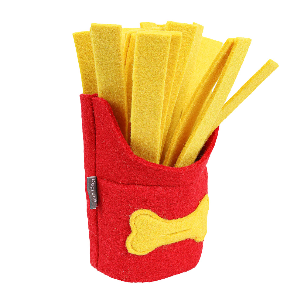 

Funny French Fries Pet Dog Plush Toy Puppy Squeaky Chew Bite Training Toys, 501 Original