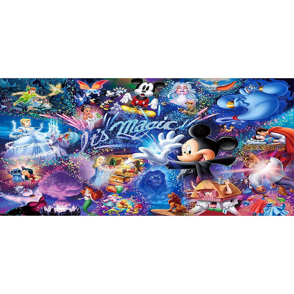 Cartoon Mouse Color Round Full Drill Diamond Painting 80X40CM(Canvas) gbfke