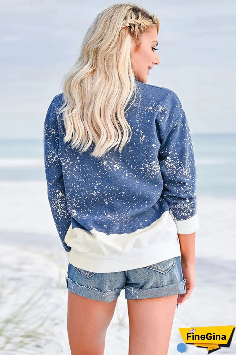 Simple Tie Dye Long Sleeve Beach Top