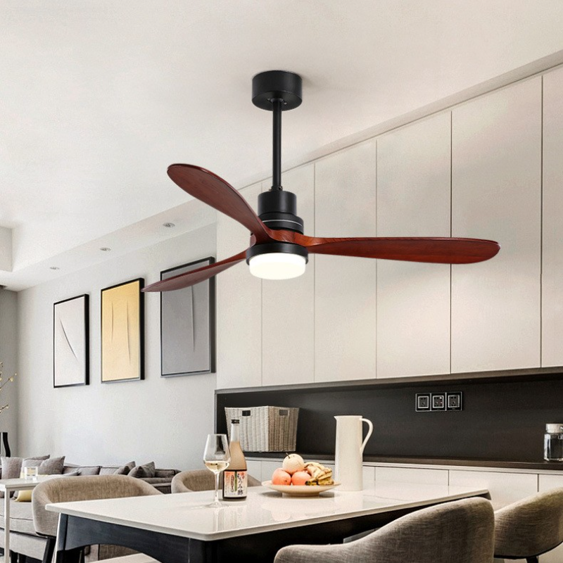 3 Wood Fan Blad Wood Ceiling Fan With Lights