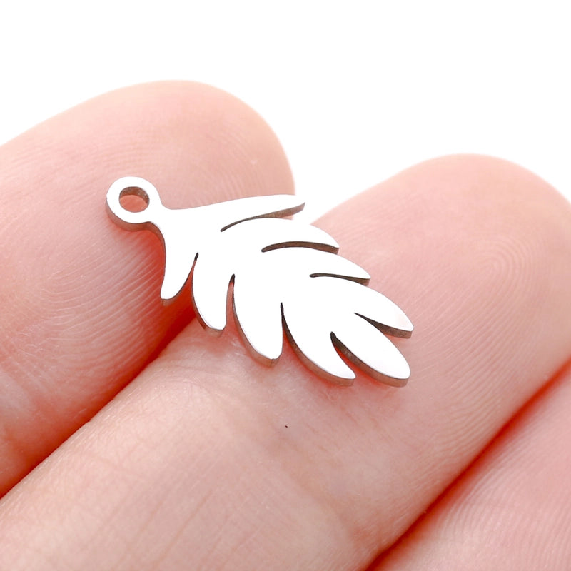 5 PCS/Package 304 Stainless Steel Leaf Four Leaf Clover Ginkgo Leaf Pendant Jewelry Accessories