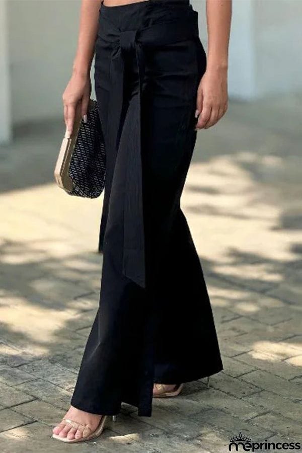 Butterfly sleeve tie solid color two piece set