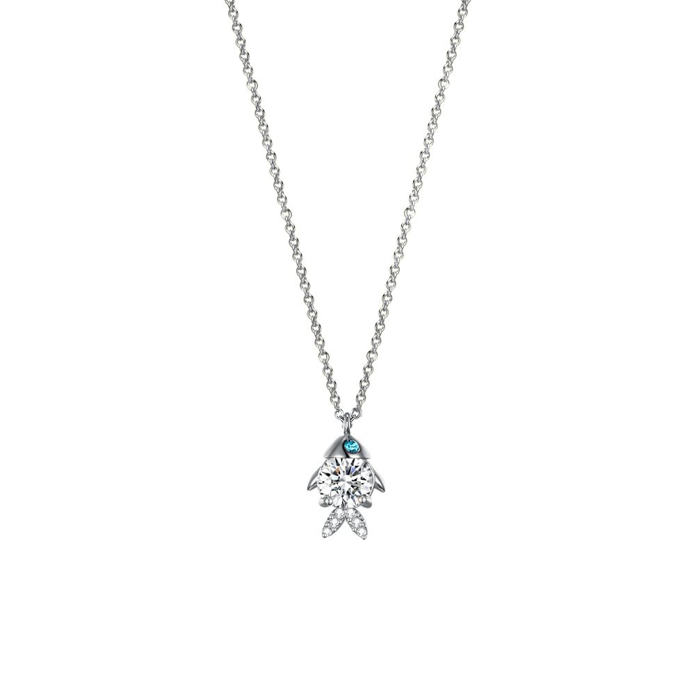 Austrian Crystal Necklace  Cute Fish Pendant Necklace