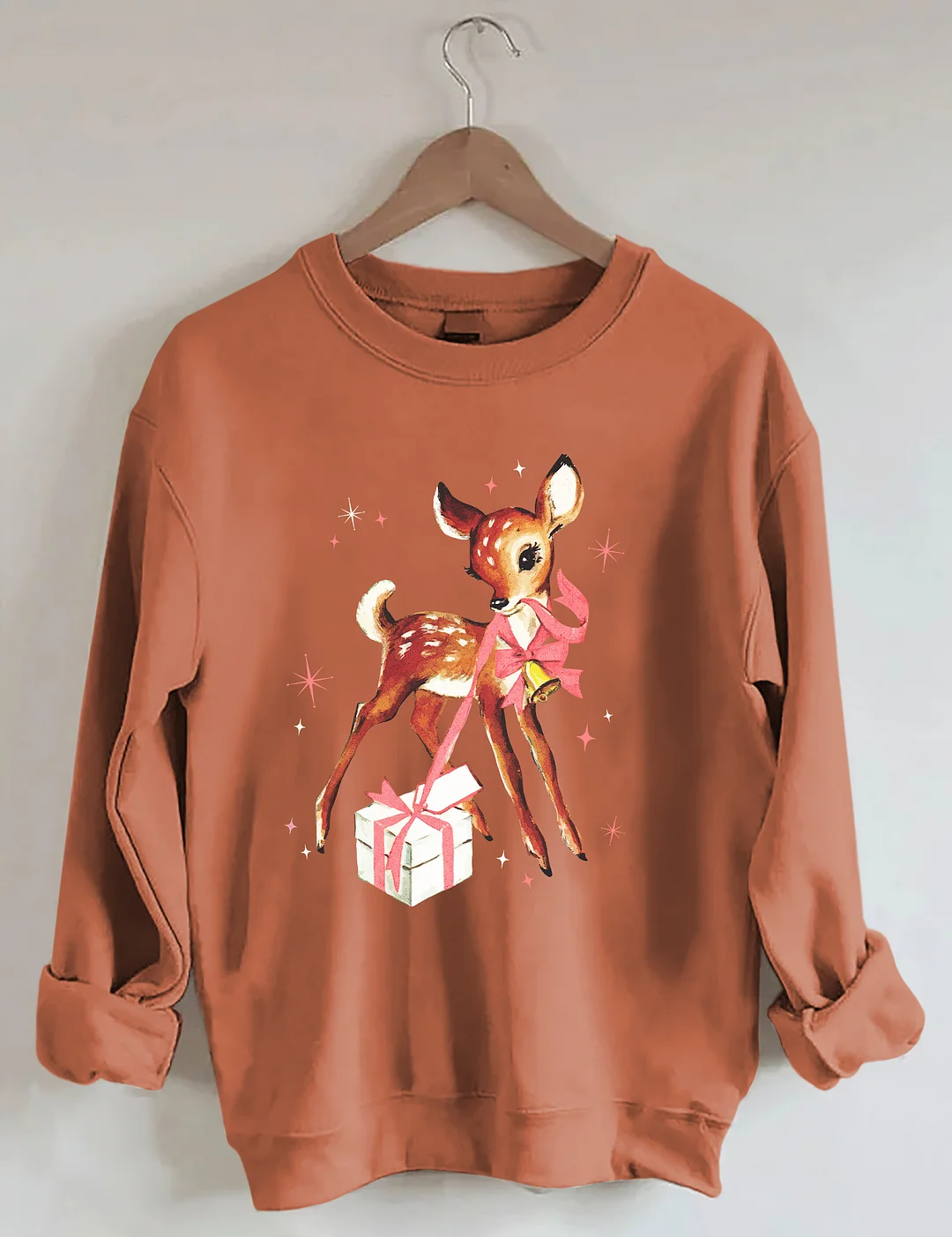 Reindeer Pink Christmas Sweatshirt