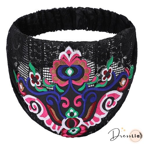 Women's fashion trends in hairband ethnic headdress embroidered hair accessories