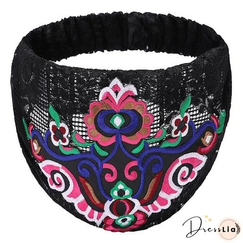 Women's fashion trends in hairband ethnic headdress embroidered hair accessories
