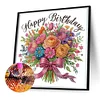Diamond Painting-DIY Crystal Rhinestone Happy Birthday Flower