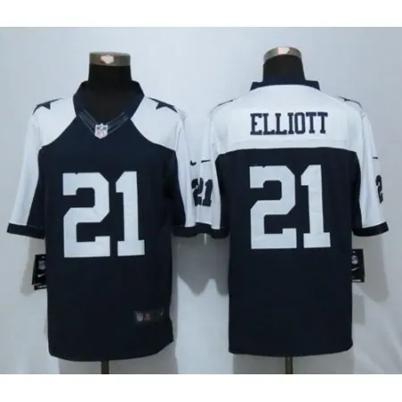 Cowboys #21 Ezekiel Elliott Navy Blue Thanksgiving Throwback Men's Stitched NFL Limited Jersey