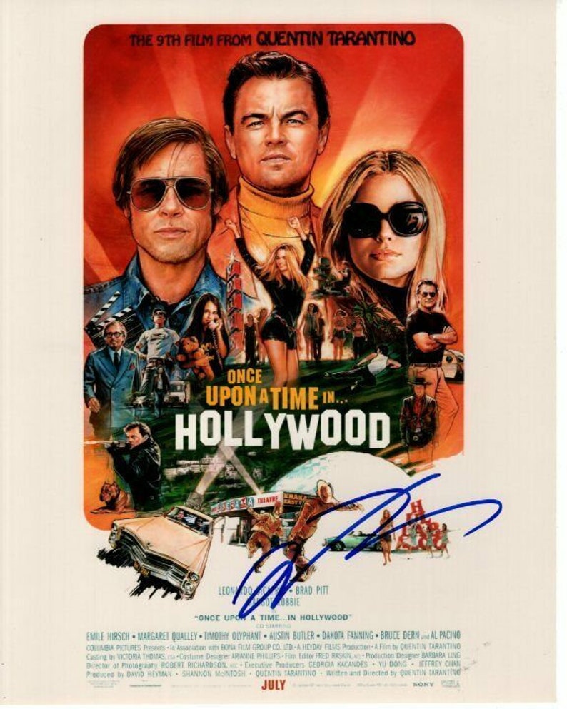 Quentin tarantino signed 8x10 once upon a time in hollywood Photo Poster painting