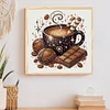 Kaffeedessert - speziell geformtes Diamantgem&auml;lde - 30*30cm