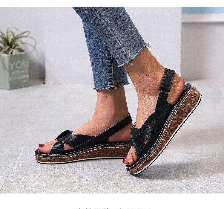 Women Weave Female Causal Platform Wedges Sandals
