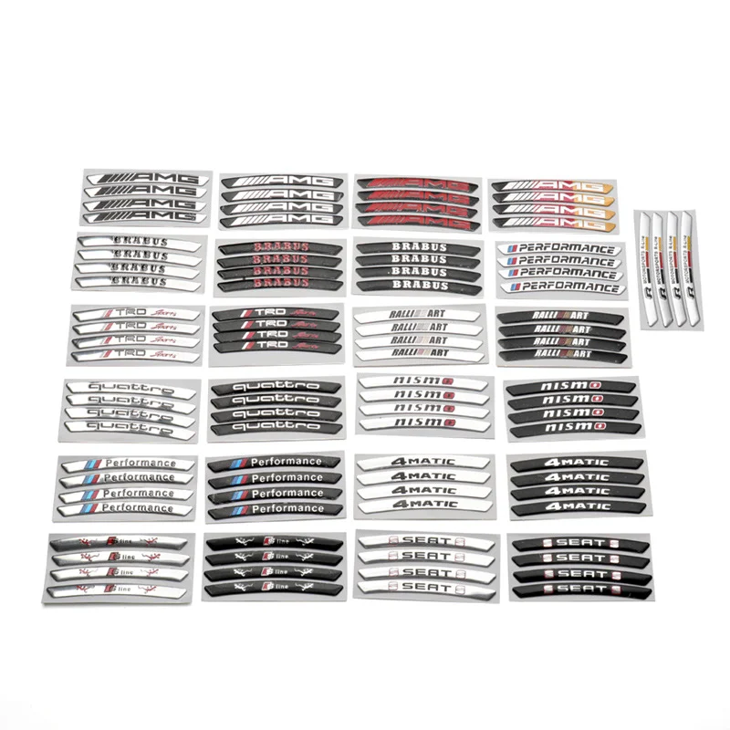 Car hub modified metal car label(4PCS)