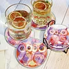 [Upgrade]6pcs/set DIY Diamond Painting Waterproof Case Classic Pink Owl Coaster Gift Decor Set