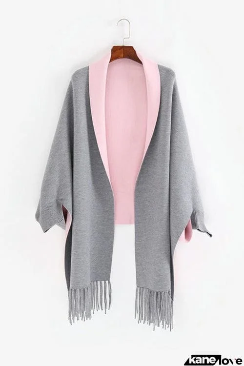 Tassles Color Block Shawl