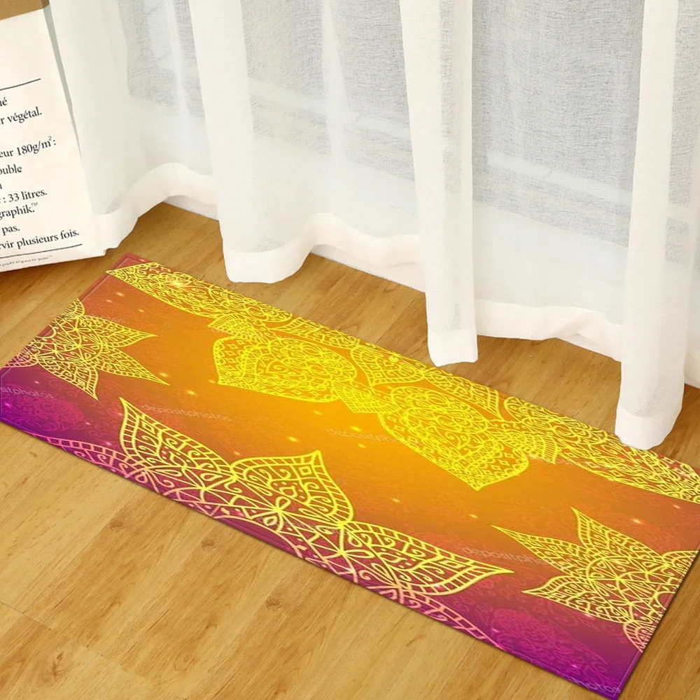 Nordic Kitchen Carpet Bedroom Doormat Entrance Home Hallway Floor Mat 3D Landscape Pattern Bathroom Anti-Slip Absorb Water Rug