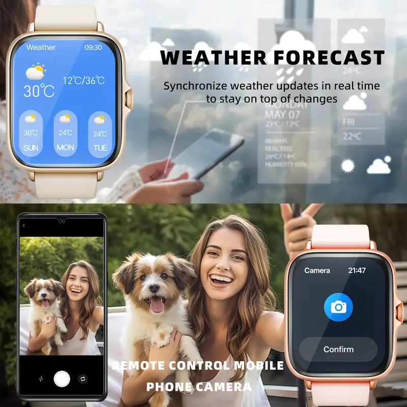  watch 1 83 full display with message answer make call smartwatch monitoring sports pedometer information alerts for iphone phones smartbands fitness watch for women men friend gift birthday gift Product details 5