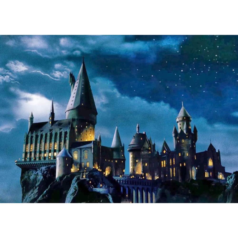 

30x40cm Round Drill Diamond Painting-Circle Halloween Castle, 501 Original