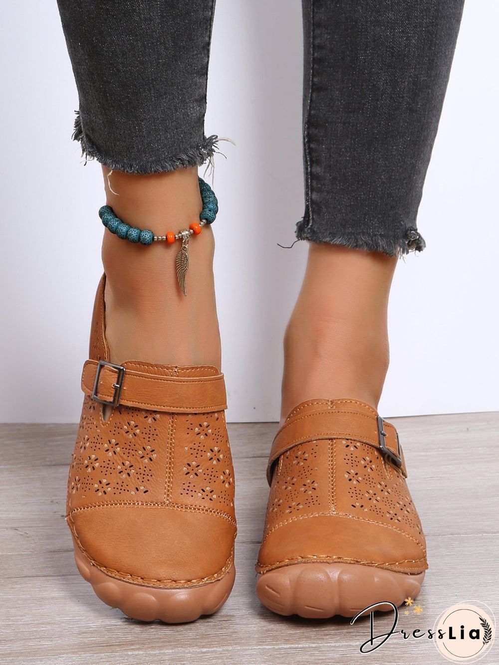 Floral Cutout Breathable Casual Comfort Mules