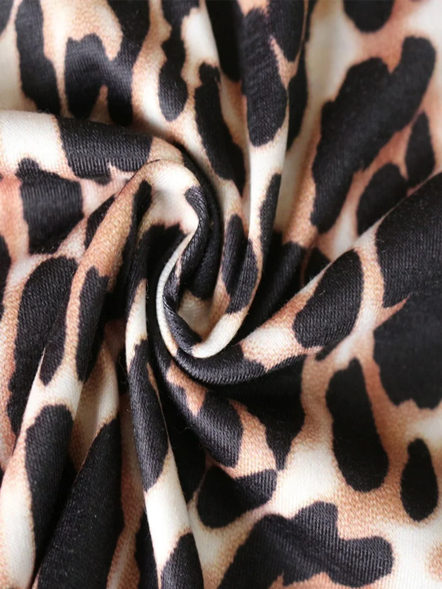 Fashion Round Neck Leopard T-shirt