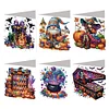 (US Local)6PCS DIY Diamond Art Greeting Cards Halloween Designs for Celebrations (H033)