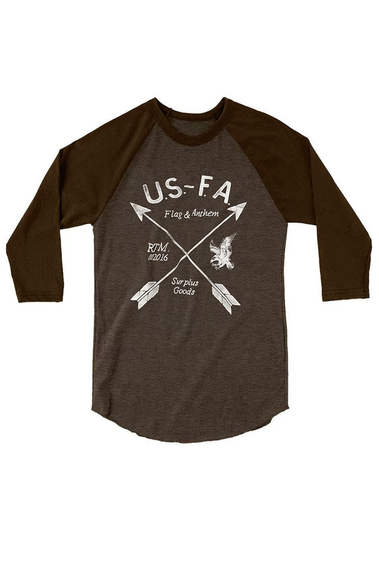 Tiboyz Western Khaki Print  Raglan Sleeves T-Shirt