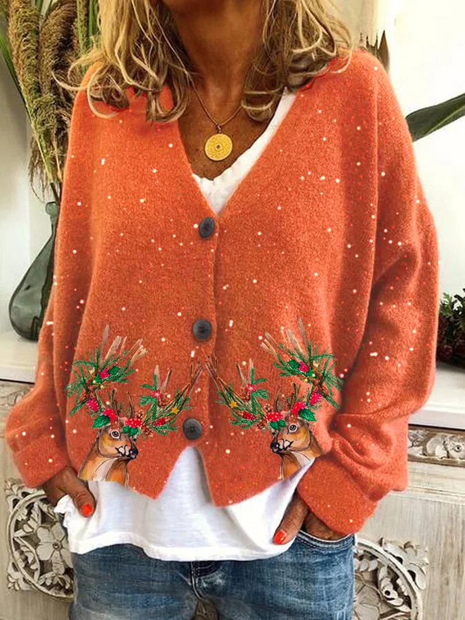 Women's Striped Print Loose Flannel Cardigan
