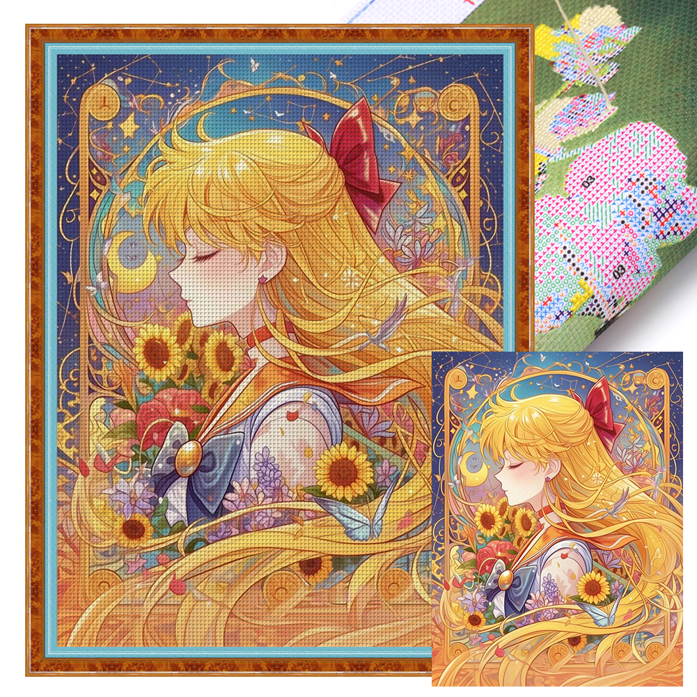 Sailor Moon Full 11CT Pre-stamped Canvas(45*60cm) Cross Stitch