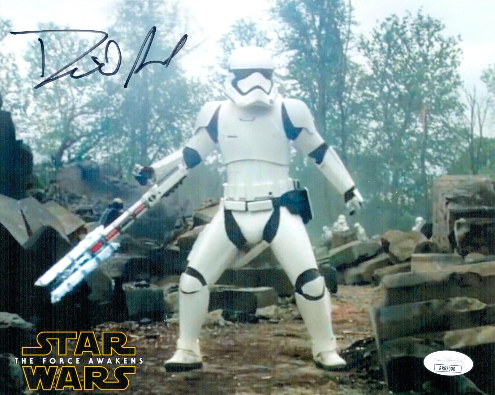 DAVID ACORD Signed 8x10 STAR WARS FORCE AWAKENS Stormtrooper Photo Poster painting Auto JSA COA