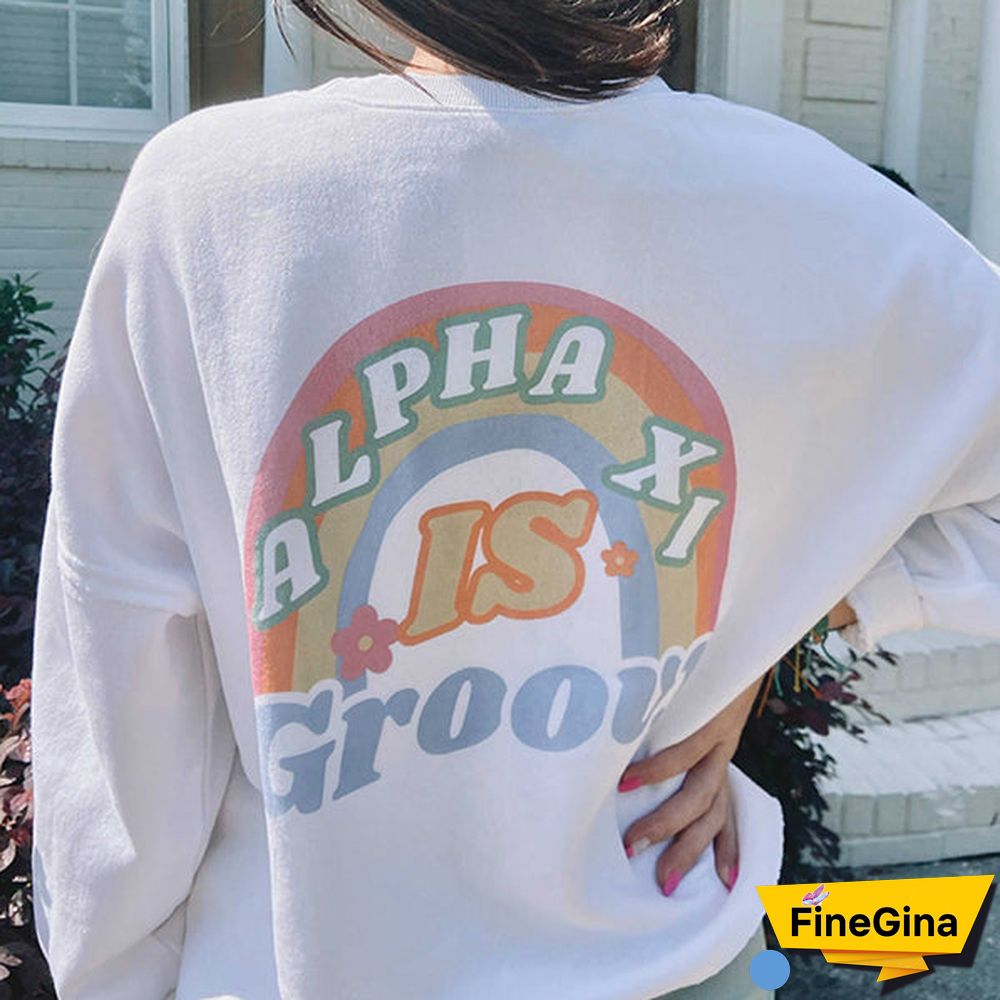 Feeling Groovy Rainbow Crewneck