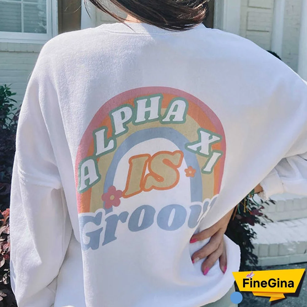 Feeling Groovy Rainbow Crewneck