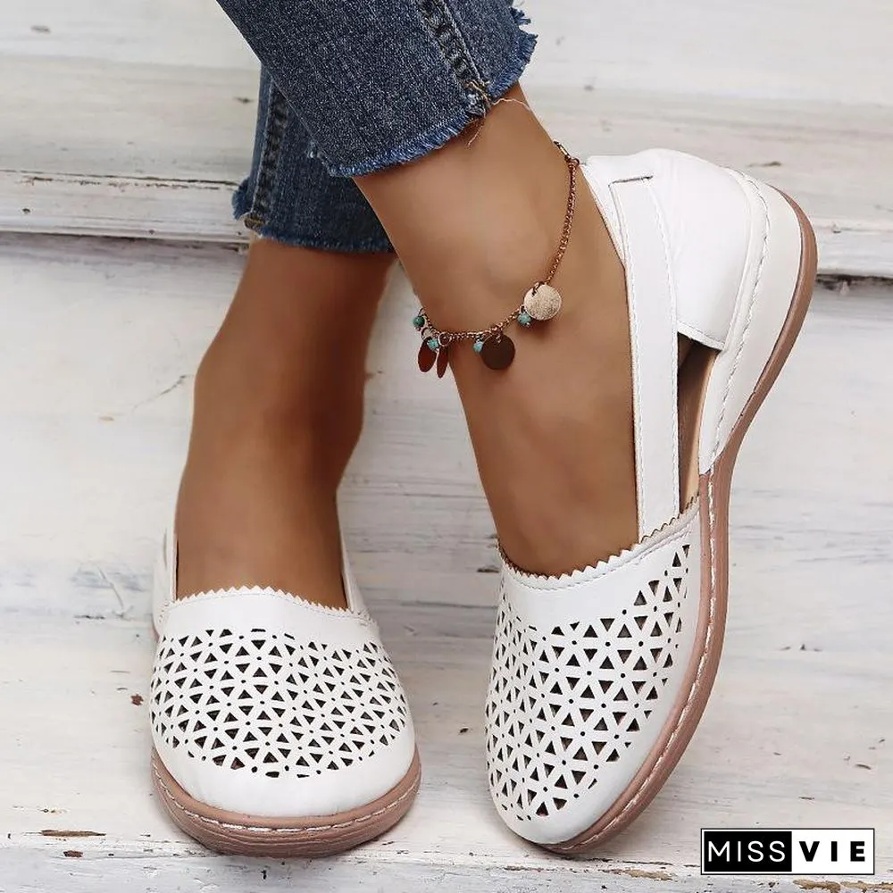 Hollow Pure Color Women Sandals